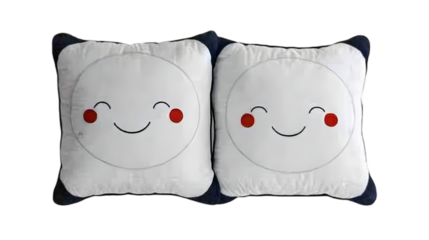 Cute Smile Face Pillows Illustration Isolated Background