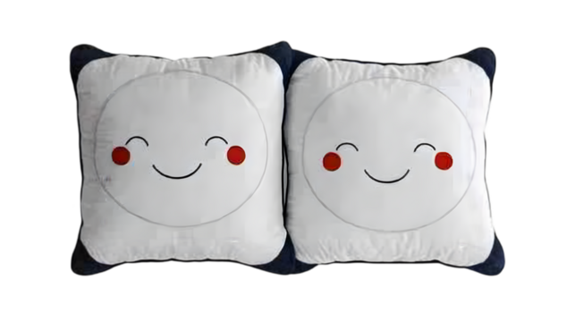 Cute Smile Face Pillows Illustration Isolated Background