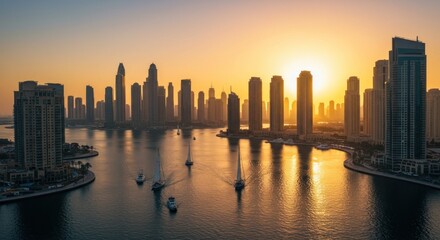 Obraz premium Dubai Marina Sunset Photos