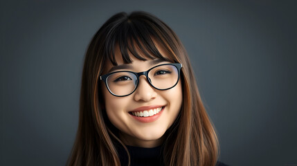 Pro portrait of young smiling woman with glasses. Perfect headshot photo for profile, dating site avatar, online meeting, personal blog or digital social media. Authentic natural look.
