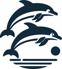 Flat Design Jumping Dolphin Illustration