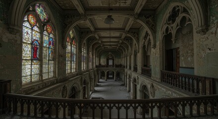 Fototapeta premium Abandoned Church Interior, Photos