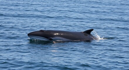 Obraz premium Minke Whale Swimming - Photo