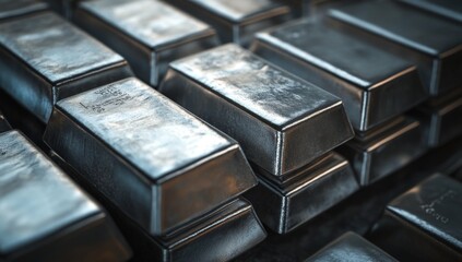Stacked metal ingots