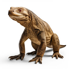 Obraz premium Magnificent Galapagos Land Iguana: A Study in Reptilian Majesty – Close-up Studio Portrait of an Adult Specimen Exhibiting Detailed Textural Skin and Powerful Stance.
