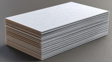 Neatly arranged stack of business cards, showcasing clean lines and sharp edges - close-up collection macro