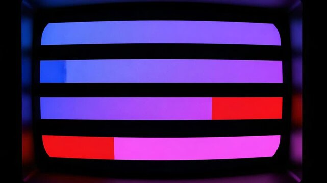 Vintage TV test pattern with colorful horizontal bars