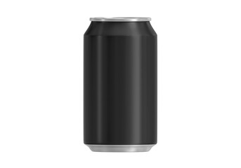 Black soda aluminum can, transparent background