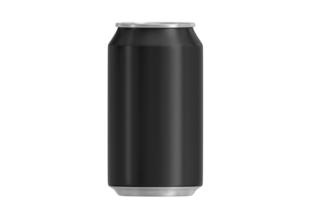 Black soda aluminum can, transparent background