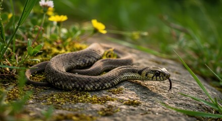 Obraz premium Snake on Rock. Photo