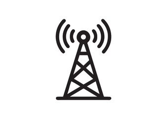 5g signal tower icon, 5g signal tower silhouette vector