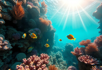 Obraz premium coral reef and fishes