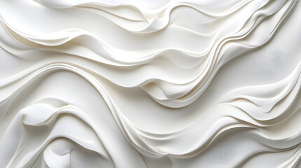 Fototapeta premium Elegant textured white fabric waves studio setting abstract art minimalist design close-up view
