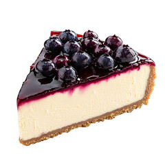 Blueberry Gorgias-Style Cheesecake Slice on transparent background