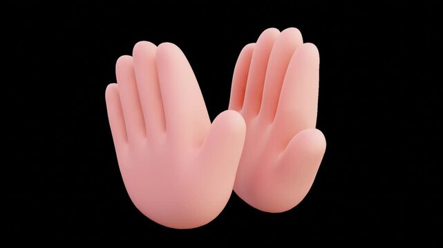 3D 손동작 모션그래픽, 손뼉치기