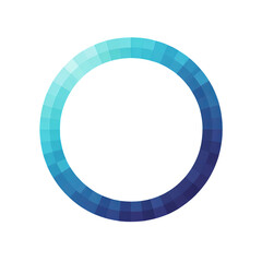 Naklejka premium Blue Gradient Circle, Pixelated Ring, Transparent Background.