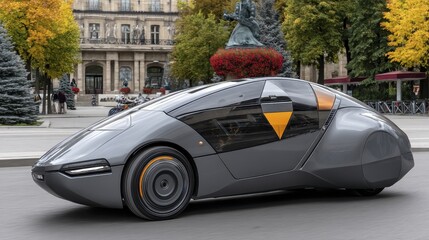 Blurred image of an athletic, eco-friendly vehicle in motion, showcasing sustainable active transport - pattern design seamless