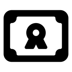 Certificate icon for achievement and authentication