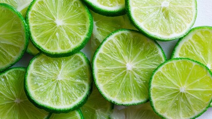 Fresh Lime Slices Close Up