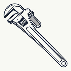 Pipe Wrench Vector Illustration Essential Tool For Plumbing Or Construction Work