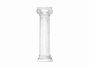 Obraz premium classic column isolated on white