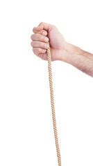 Hand Holding Rope Isolated Transparent Background Photo