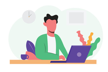 Illustration of a man is working