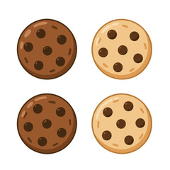 Fototapeta premium Chocolate Chip Cookie Clipart, Dark & Light, Transparent Background