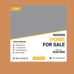 Modern Real Estate Social Media Post Design Featuring Elegant Home for Sale