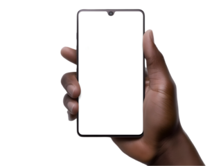 Hand Holding Smartphone With Empty Screen Illustration