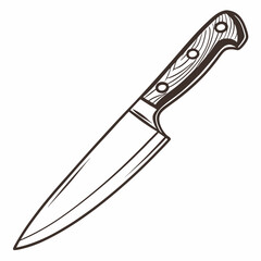 Chef Knife Illustration Culinary Kitchen Tool Graphic Element Isolated Design