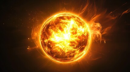 Ethereal Solar Sphere: A mesmerizing depiction of stellar energy and cosmic radiance