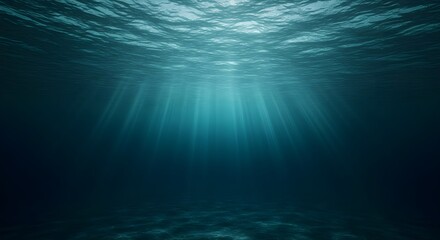 Obraz premium Dark blue ocean surface seen from underwater