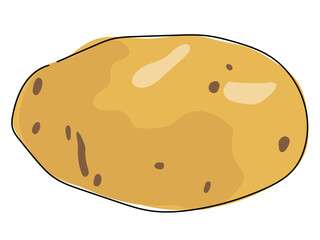 Potato in continuous line drawing on a white background.