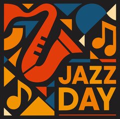 seamless pattern with graffiti on wall, illustration of Jazz Day