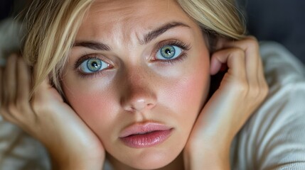 Naklejka premium Woman with worried expression