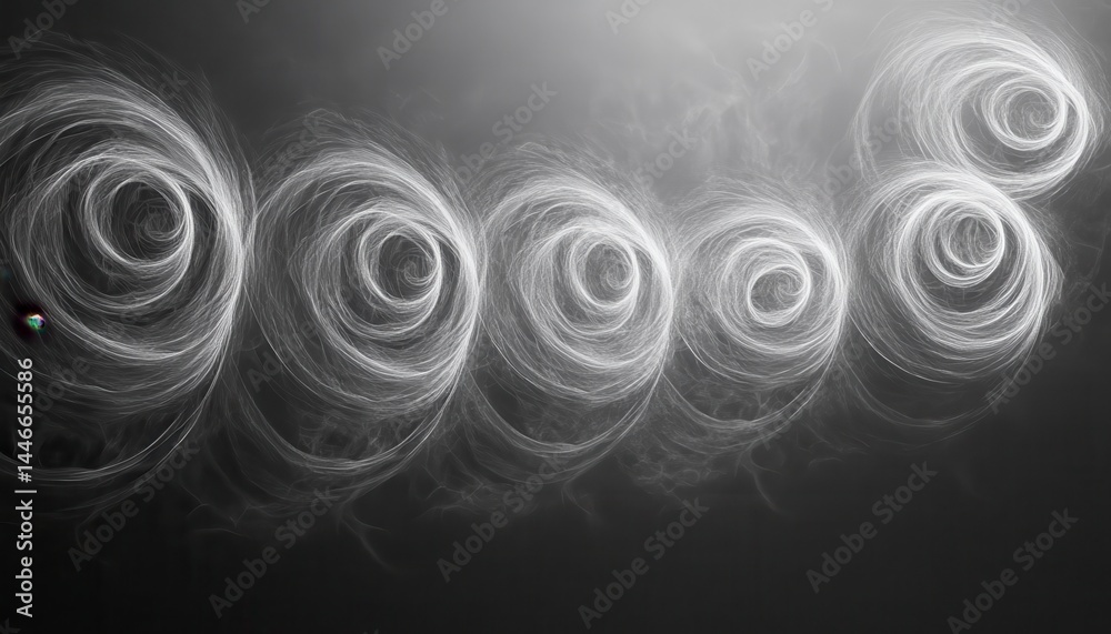 Aufkleber abstract light spirals in flowing motion against dark backdrop with blurry effect modern art design