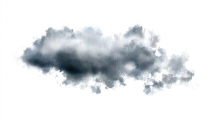 Dark Grey Cumulus Cloud Isolated on White Background