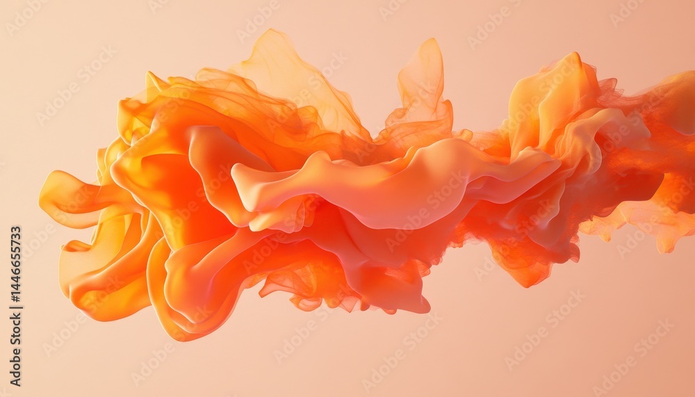 Leinwandbilder Abstract Orange Wave with Soft Texture and Gradient Flow in Modern Artistic Design Creates a Bright and Dynamic Background Element