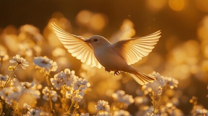 Obraz premium Golden Hour Bird Flight