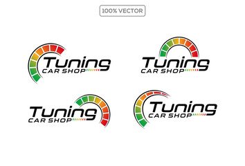 Speedometer, speed rpm logo icon design collection illustration