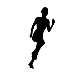vecor silhouette of running people