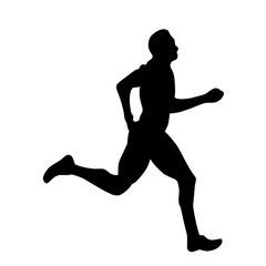 vecor silhouette of running people