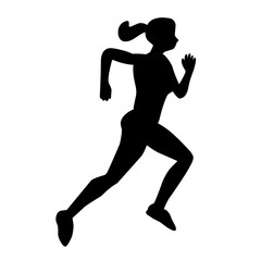 vecor silhouette of running people