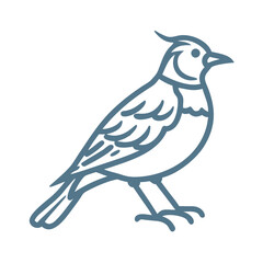 Obraz premium Horned Lark Bird Outline Illustration