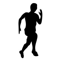 vecor silhouette of running people