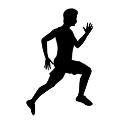 vecor silhouette of running people
