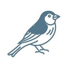 Obraz premium Minimalist Reed Bunting Bird Icon Illustration