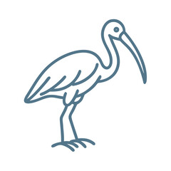 Obraz premium Ibis Bird Outline Icon Vector Illustration