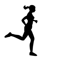 vecor silhouette of running people